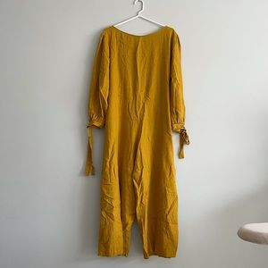 Urban Outfitters mustard 100% linen jumpsuit